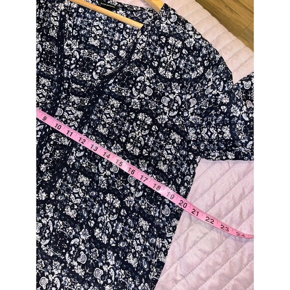 Club Monaco Womens Printed Long Sleeve Dress Size 6 Black y/White Floral Pattern - Picture 7 of 9